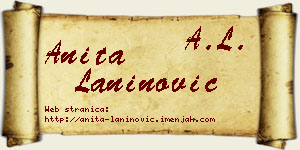 Anita Laninović vizit kartica